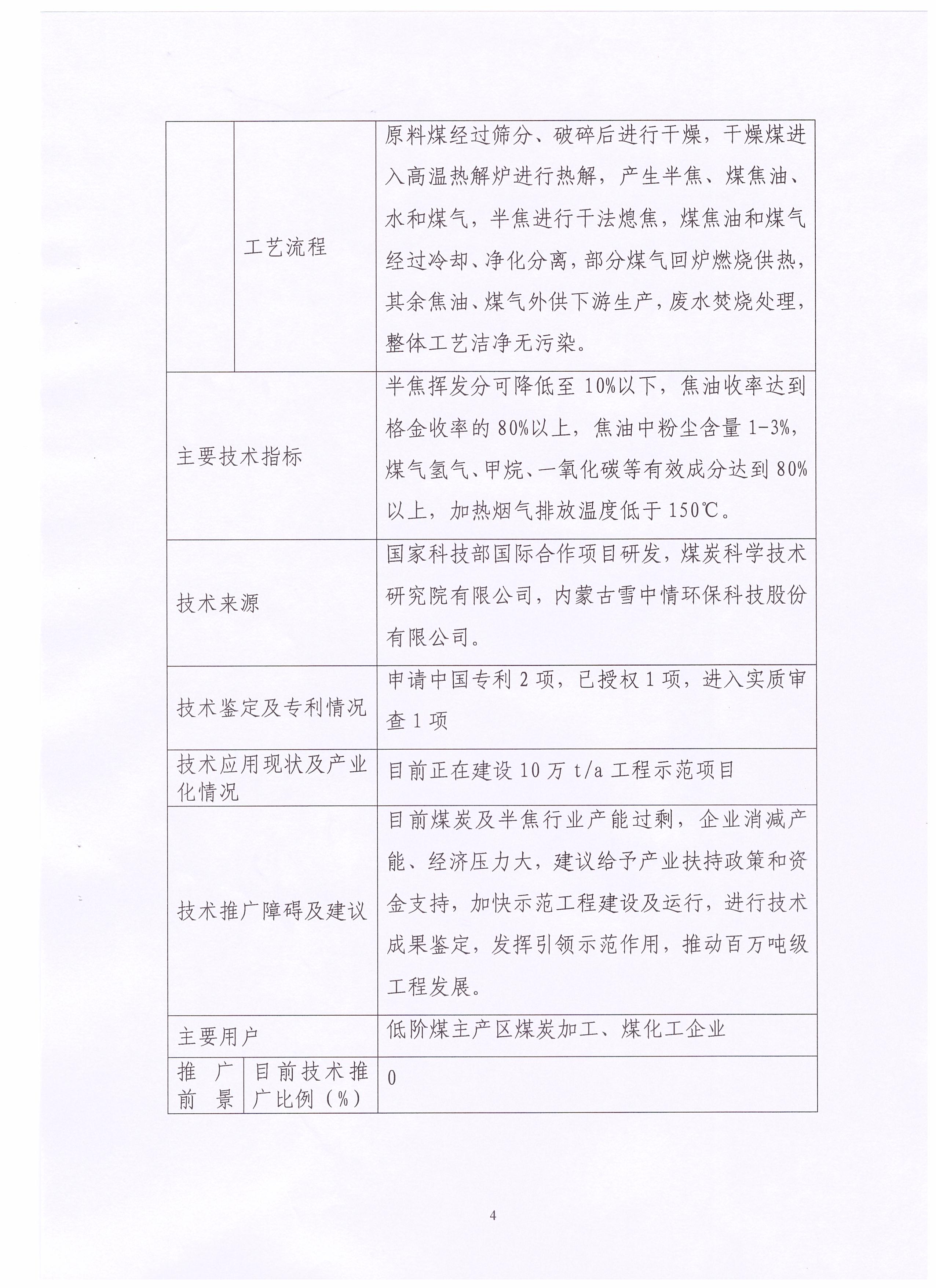 环保型煤技术参数